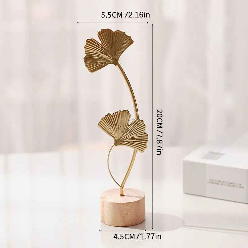 Metal Ginkgo Leaf Tabletop Decor
