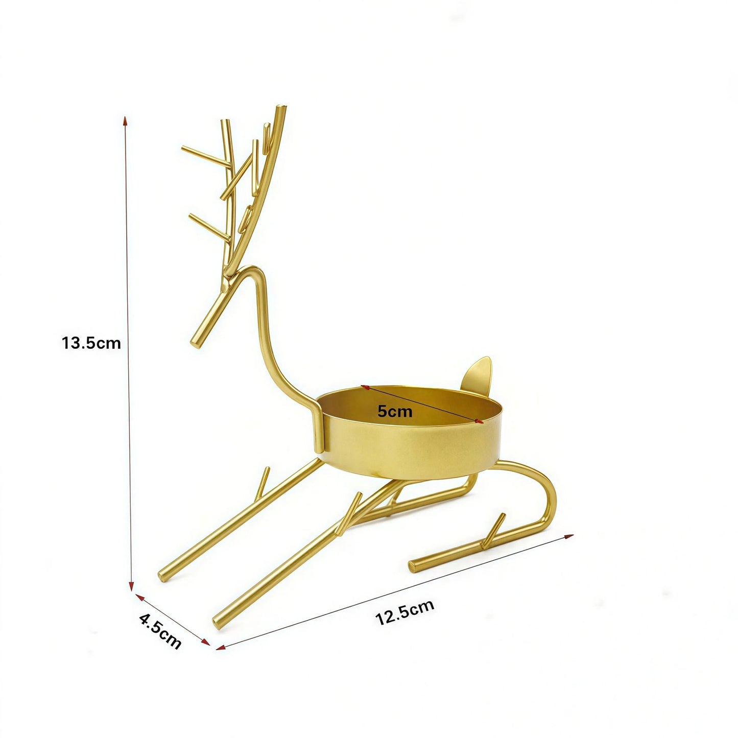 Gold Deer Metal Candle Holder