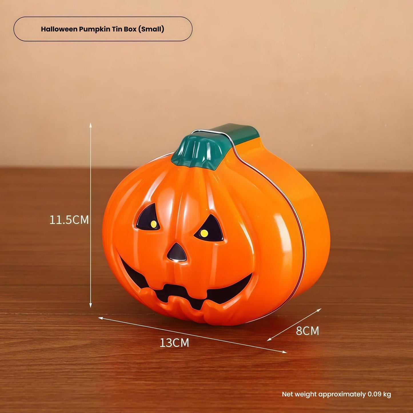 Metal Pumpkin Candy Container for Halloween