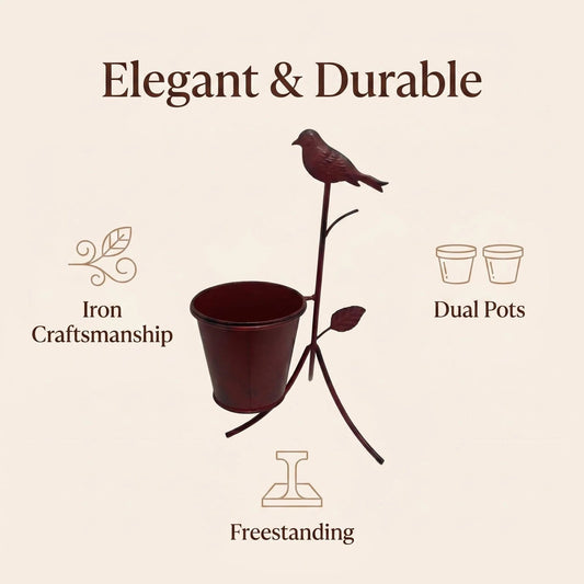 Decorative Bird Metal Plant Stand alternate product view