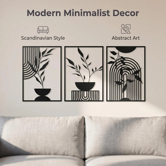 Minimalist Metal Line Art Wall Decor Set alternate product view