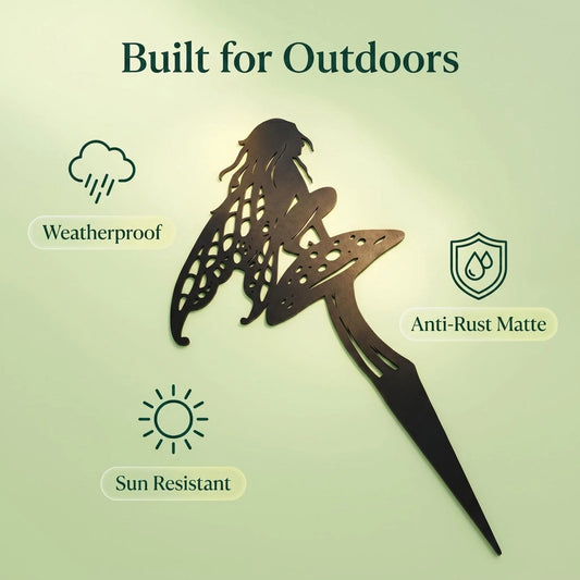 Fairy on Mushroom Metal Garden Stake alternate product view
