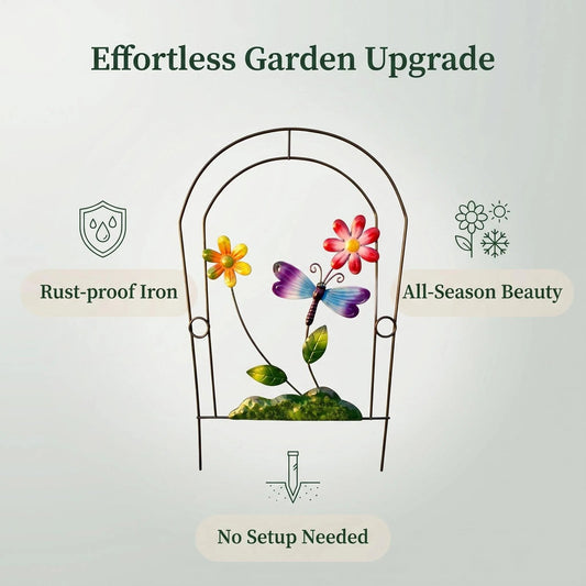 4-Piece Metal Flower Garden Stake Set alternate product view