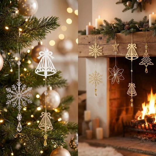 Metal Bell & Snowflake Christmas Garland alternate product view
