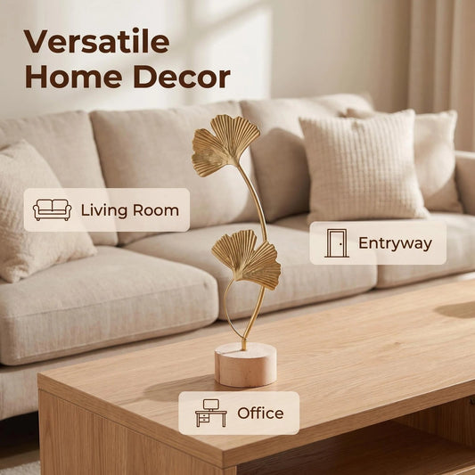 Metal Ginkgo Leaf Tabletop Decor alternate product view