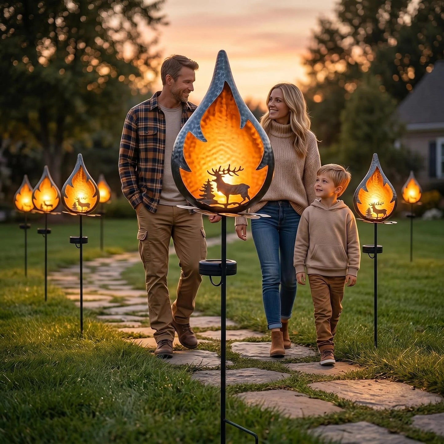 Solar Metal Flame Torch Garden Light additional product view