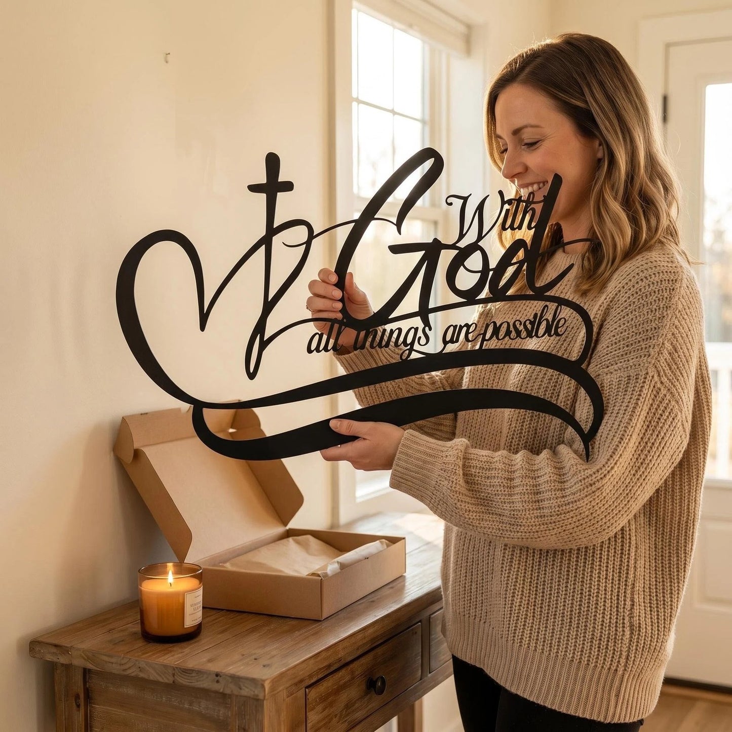 Metal Cross Christian Wall Art additional product view