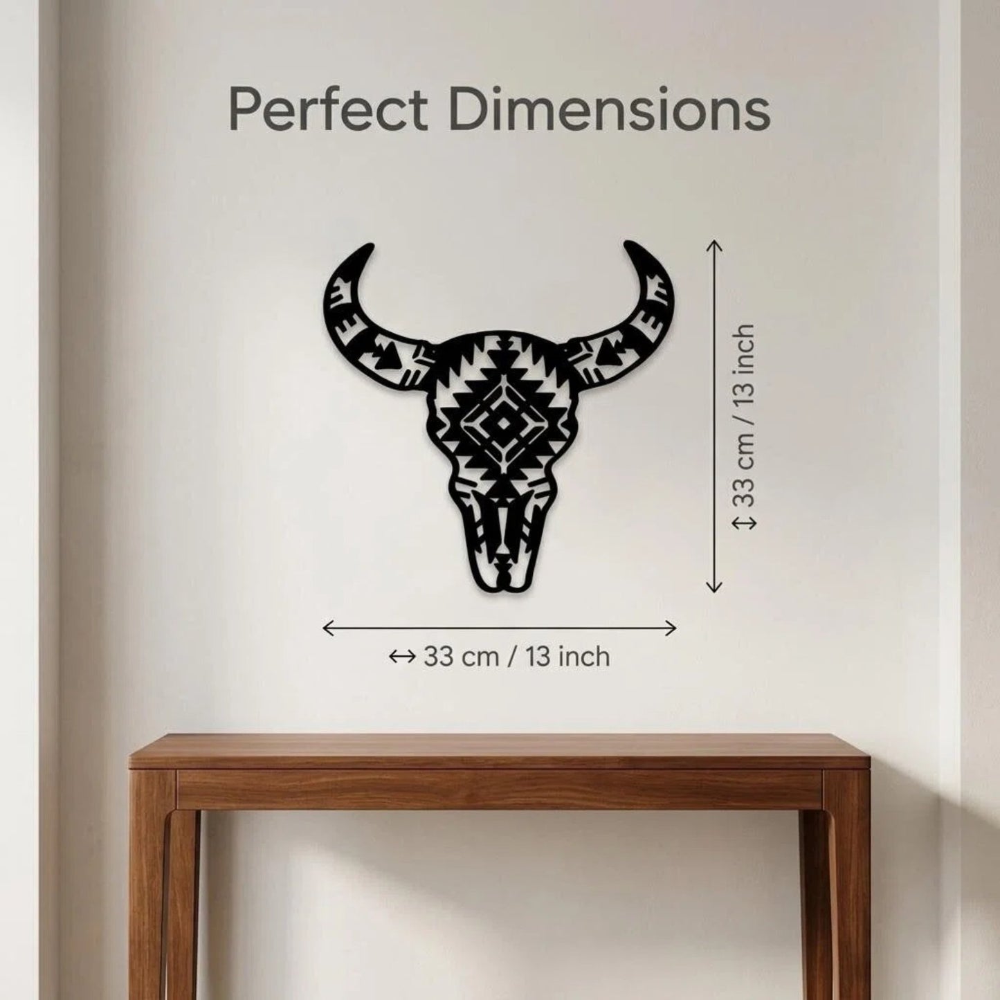 Metal Cow Head Western Wall Art additional product view