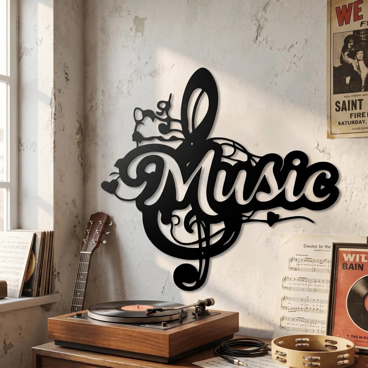 Music Note Metal Wall Art additional product view