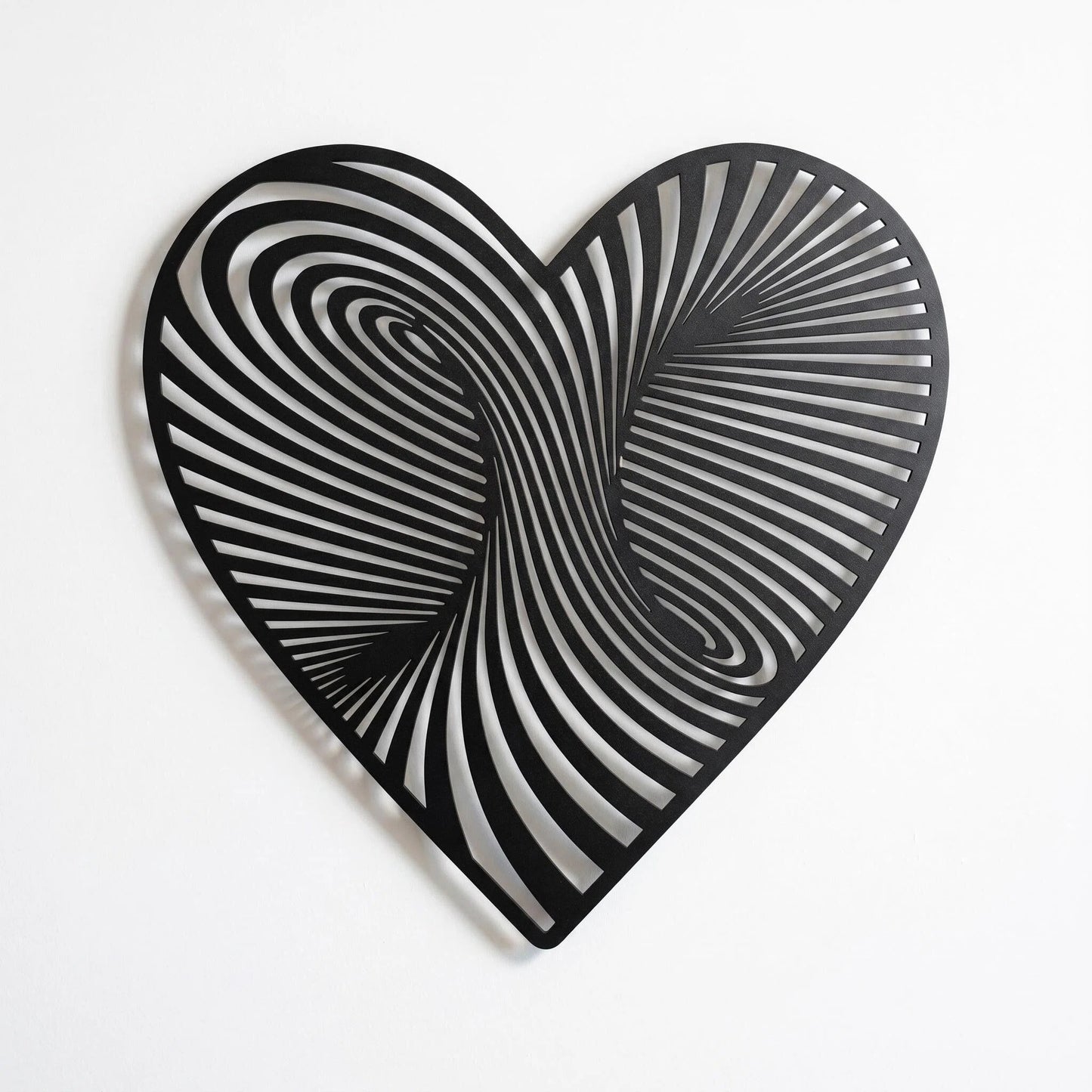 Optical Illusion Heart Wall Art - Modern Metal Decor