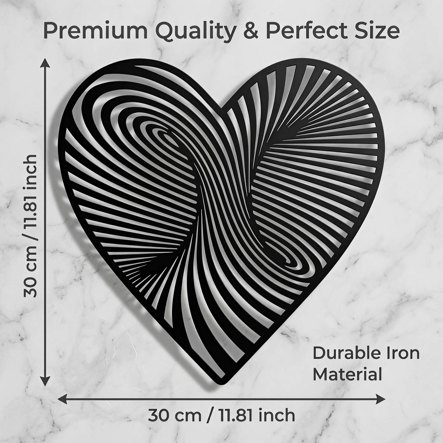 Optical Illusion Heart Wall Art - Modern Metal Decor