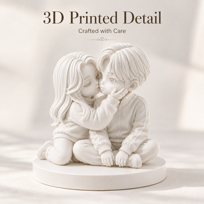 Custom 3D Printed Couple Figurine from Photo with DIY Paint Kit