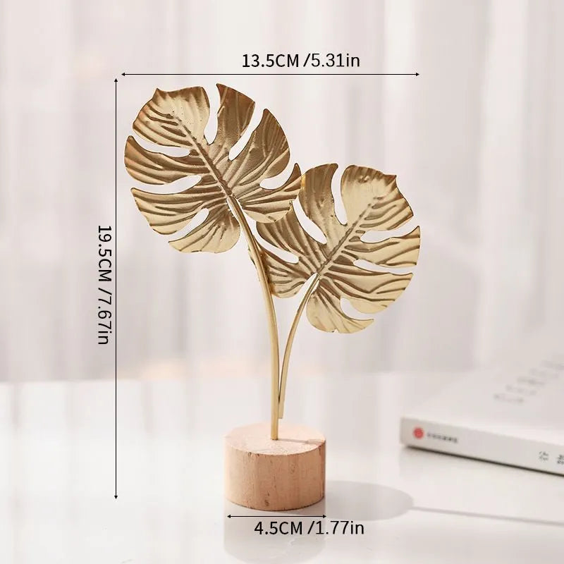 Metal Ginkgo Leaf Tabletop Decor