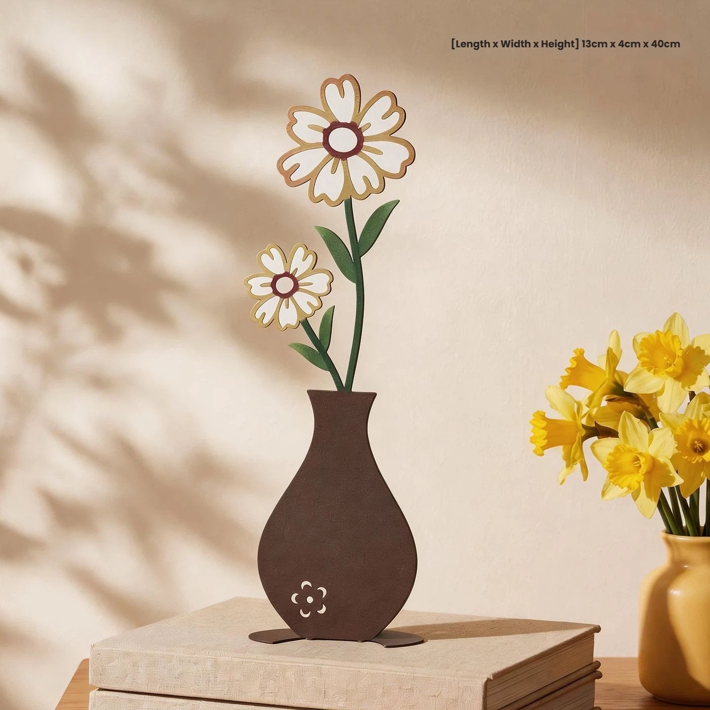 Metal Floral Vase Tabletop Decor