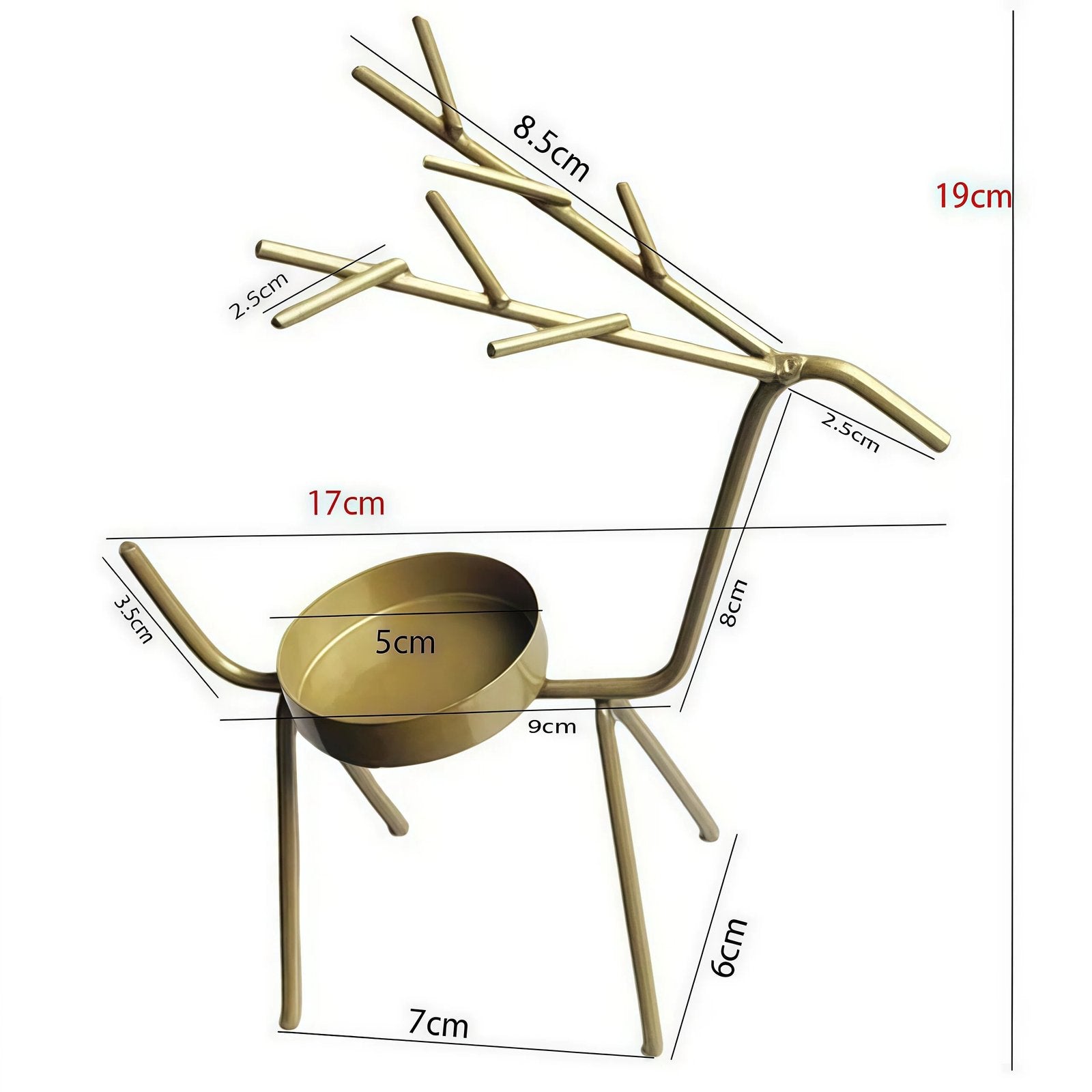 Gold Deer Metal Candle Holder