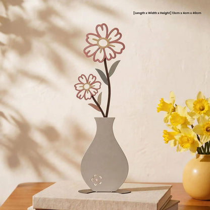 Metal Floral Vase Tabletop Decor