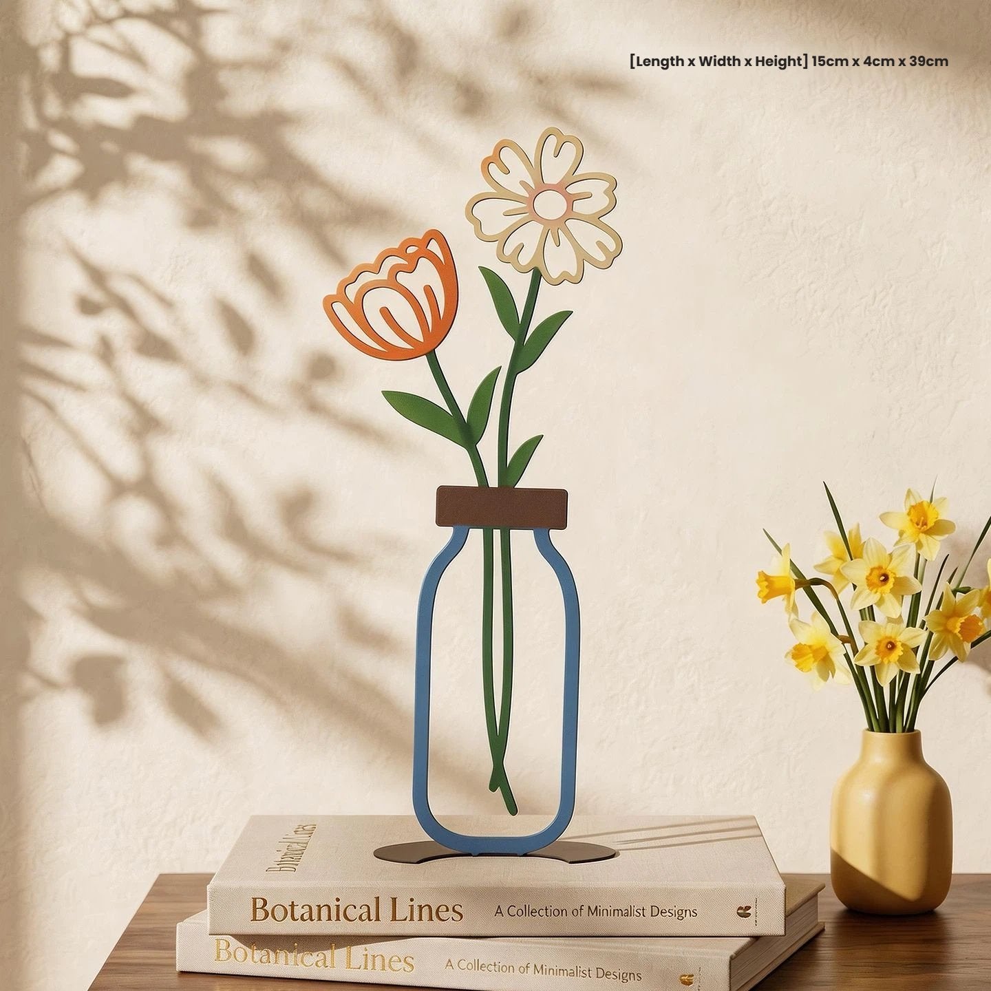 Metal Floral Vase Tabletop Decor