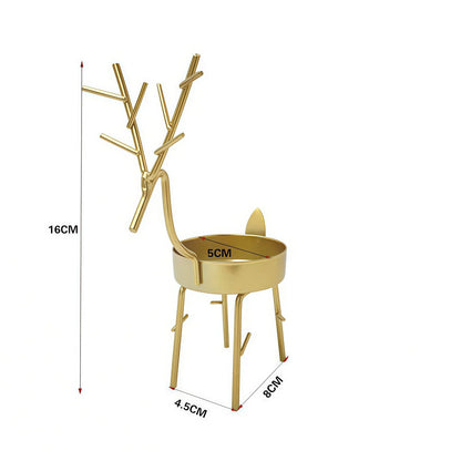 Gold Deer Metal Candle Holder
