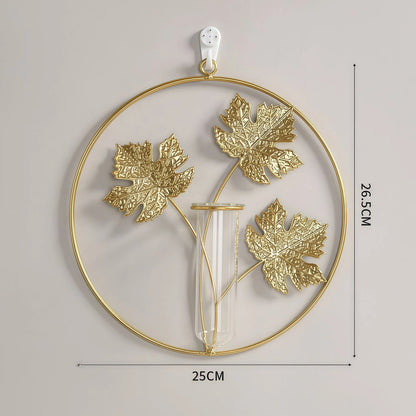 Gold Geometric Metal Wall Vase