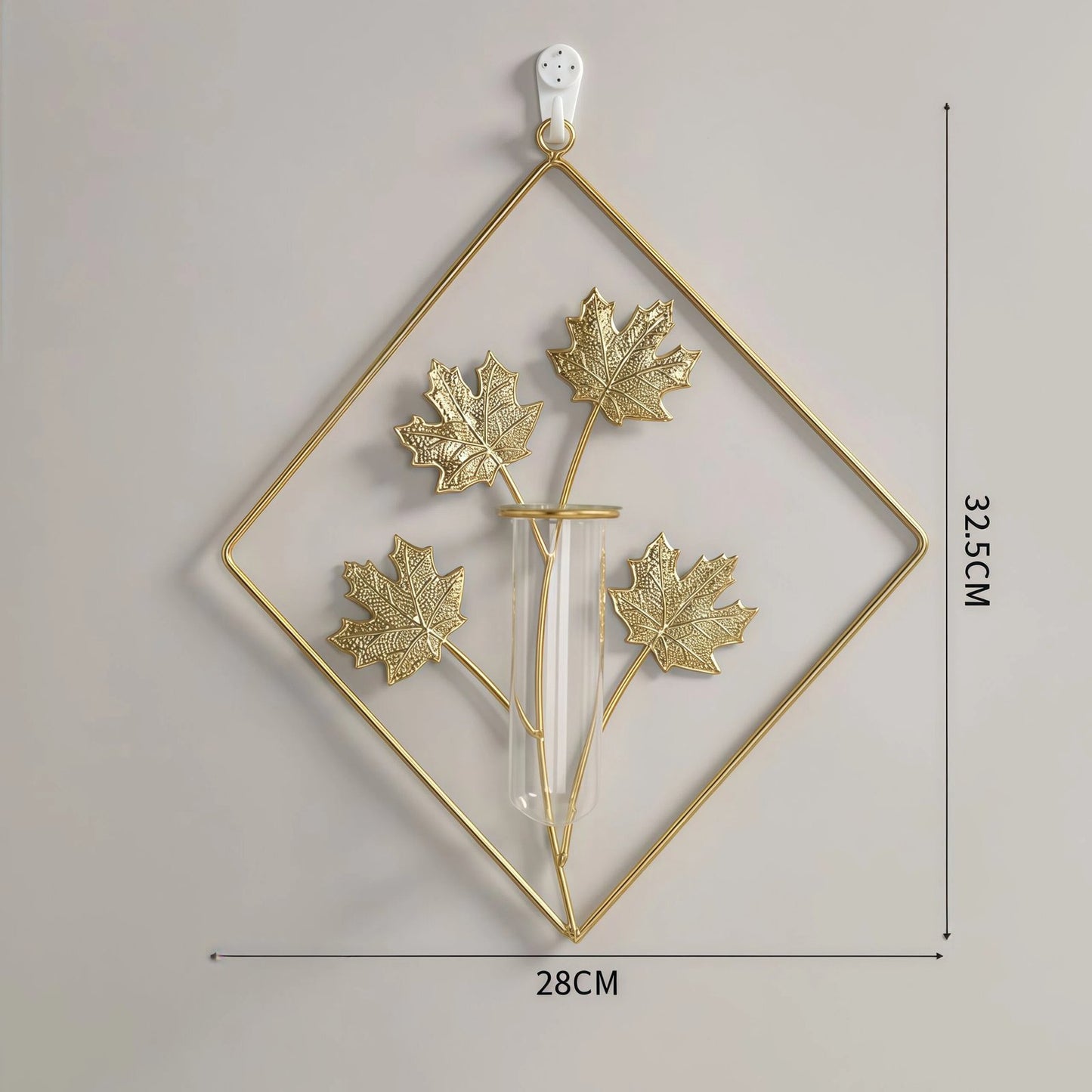 Gold Geometric Metal Wall Vase