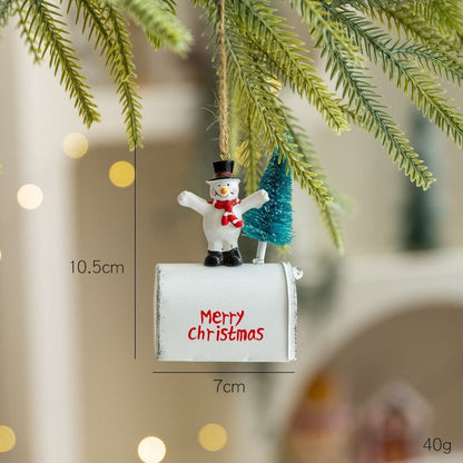 Metal Santa & Snowman Mailbox Ornament