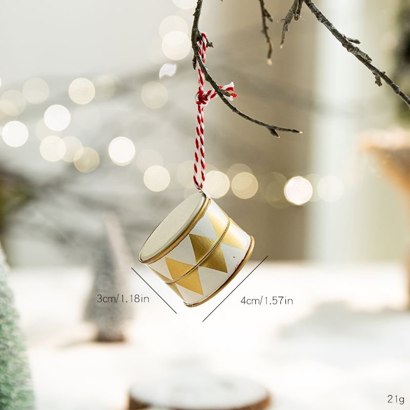 Vintage Metal Drum Christmas Ornament