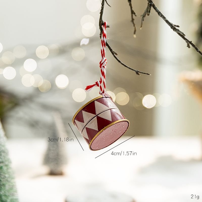 Vintage Metal Drum Christmas Ornament