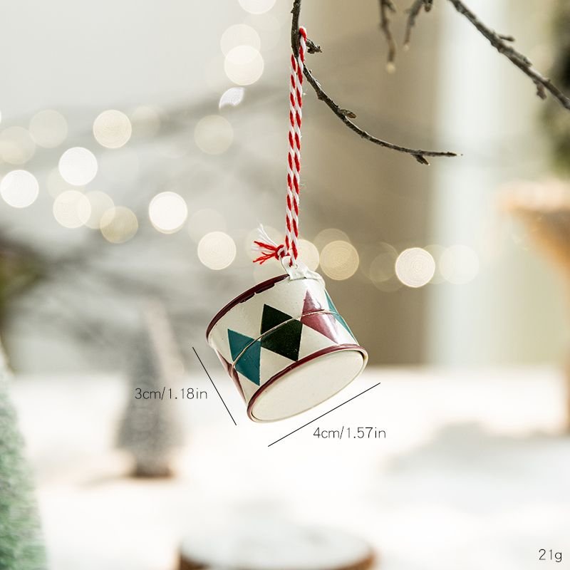 Vintage Metal Drum Christmas Ornament