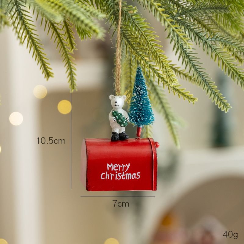 Metal Santa & Snowman Mailbox Ornament