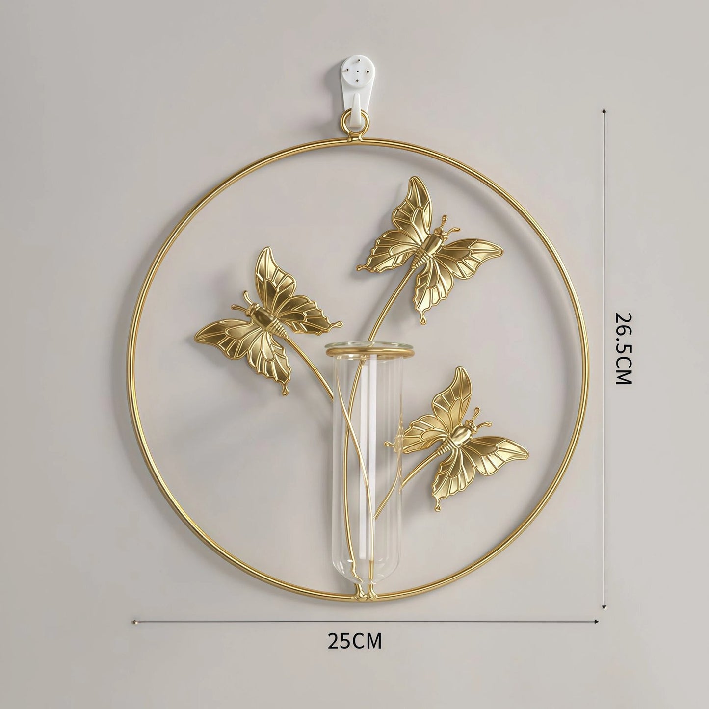 Gold Geometric Metal Wall Vase