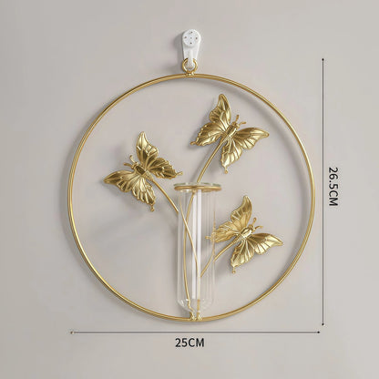 Gold Geometric Metal Wall Vase