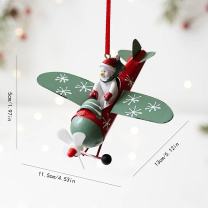 Metal Airplane Christmas Ornament