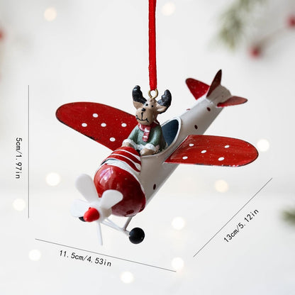 Metal Airplane Christmas Ornament