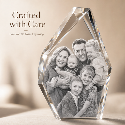 Personalized 3D Photo Crystal Keepsake – Iceberg Shape