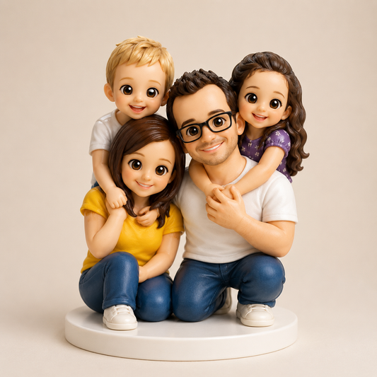 Custom 3D Printed Chibi Photo Figurine with DIY Paint Kit
