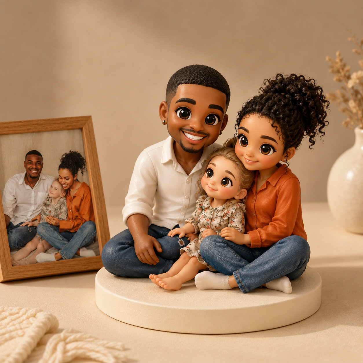 Custom 3D Family Figurine from Photo | Personalized Keepsake