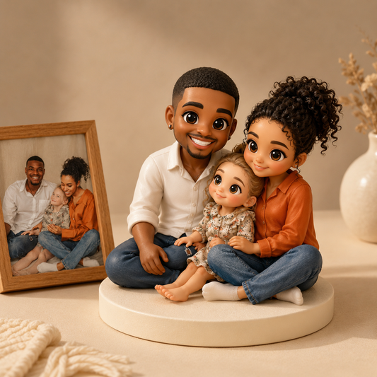 Custom 3D Family Figurine from Photo | Personalized Keepsake