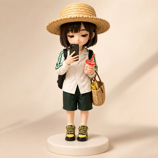 Custom 3D Printed Woman Figurine from Photo with DIY Painting Kit