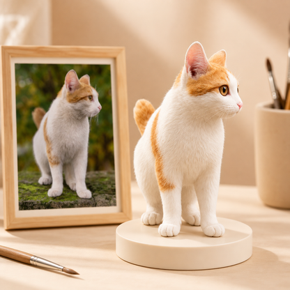 Custom 3D Cat Figurine from Photo | Personalized Pet Keepsake