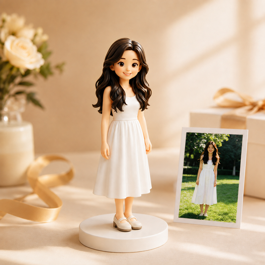 Custom 3D Printed Chibi Photo Figurine with DIY Painting Kit