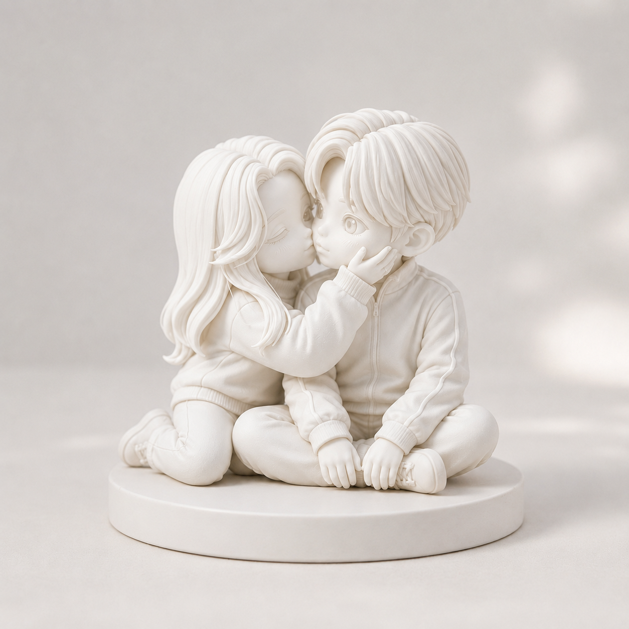 Custom 3D Printed Couple Figurine from Photo with DIY Paint Kit