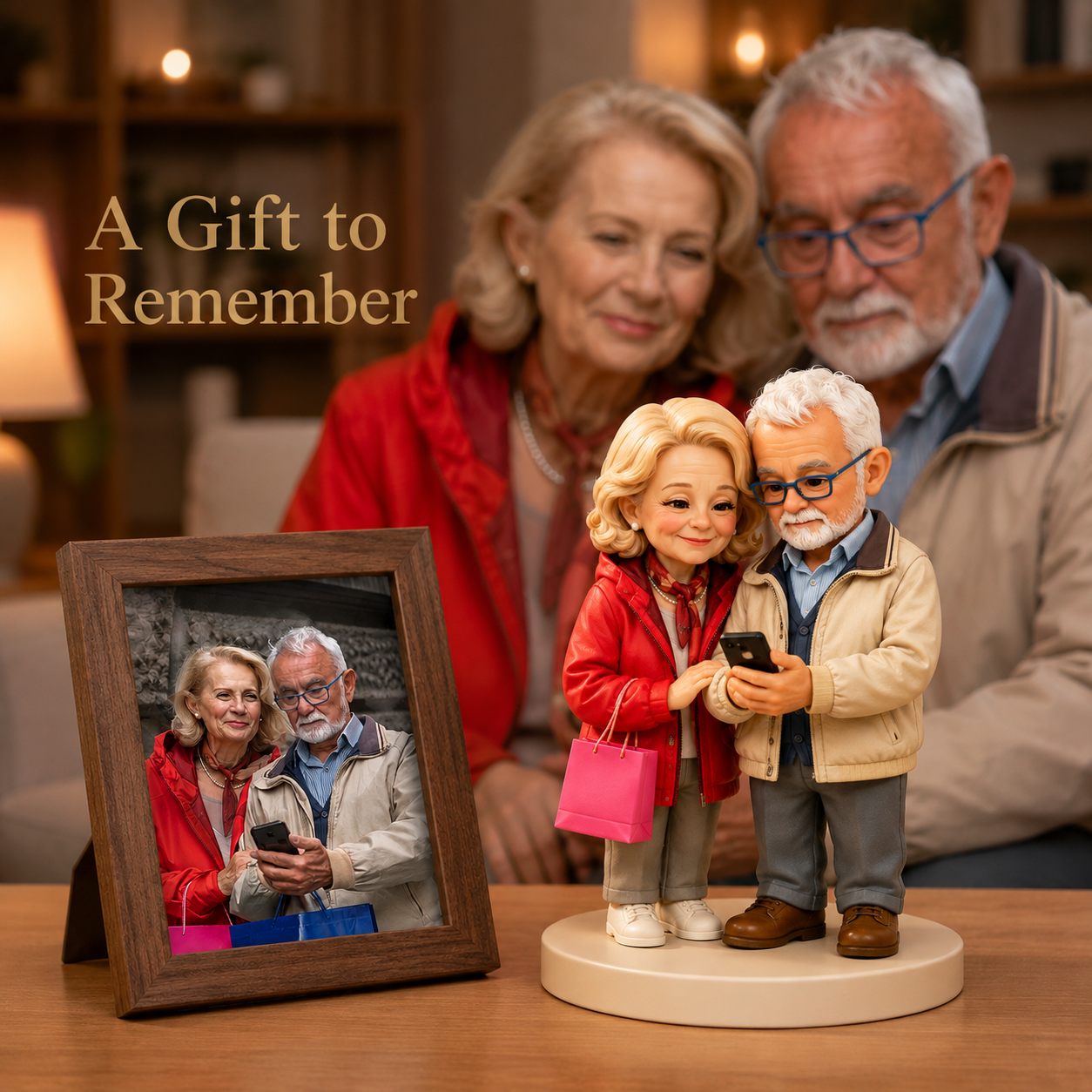 Custom Hand-Painted 3D Chibi Couple Figurine from Photo