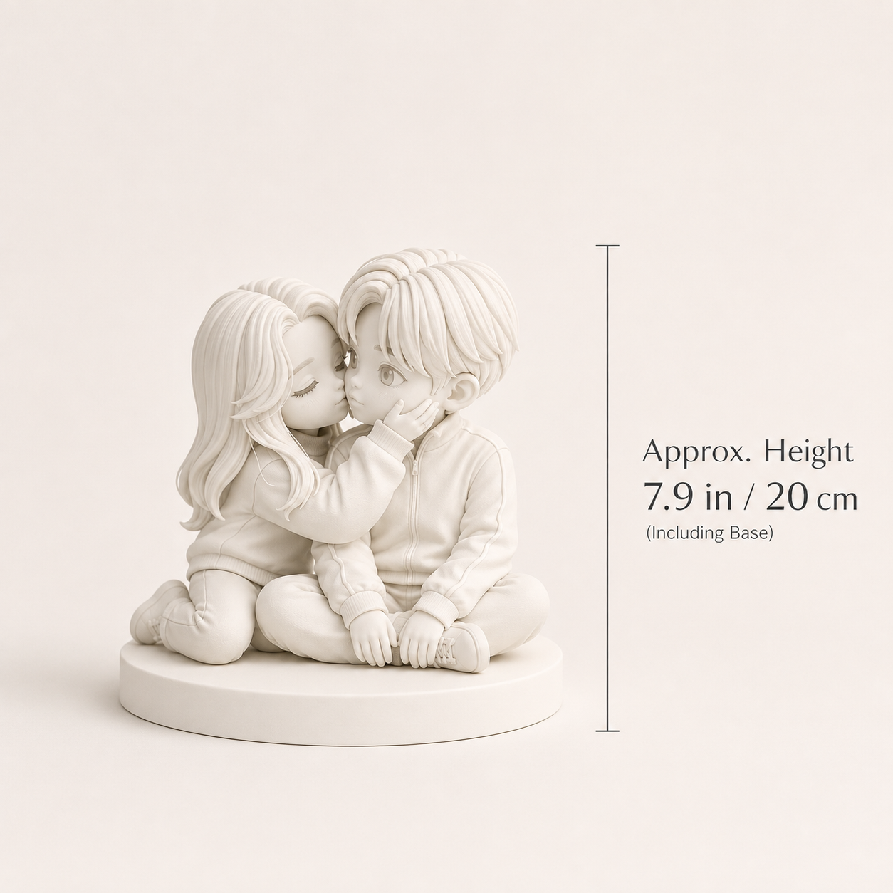 Custom 3D Printed Couple Figurine from Photo with DIY Paint Kit