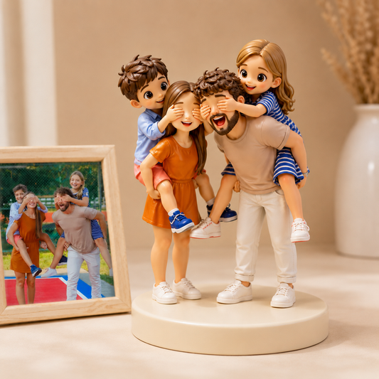 Custom Photo Chibi Figurine - Personalized 3D Family Keepsake Gift