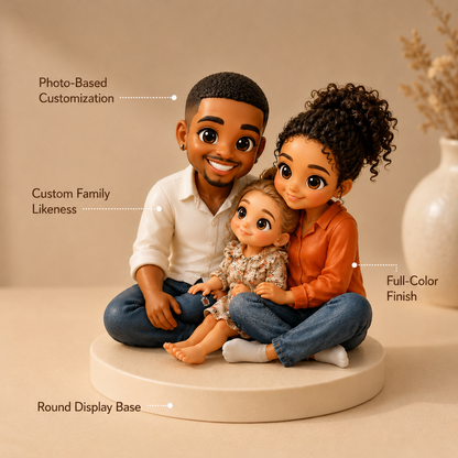 Custom 3D Family Figurine from Photo | Personalized Keepsake