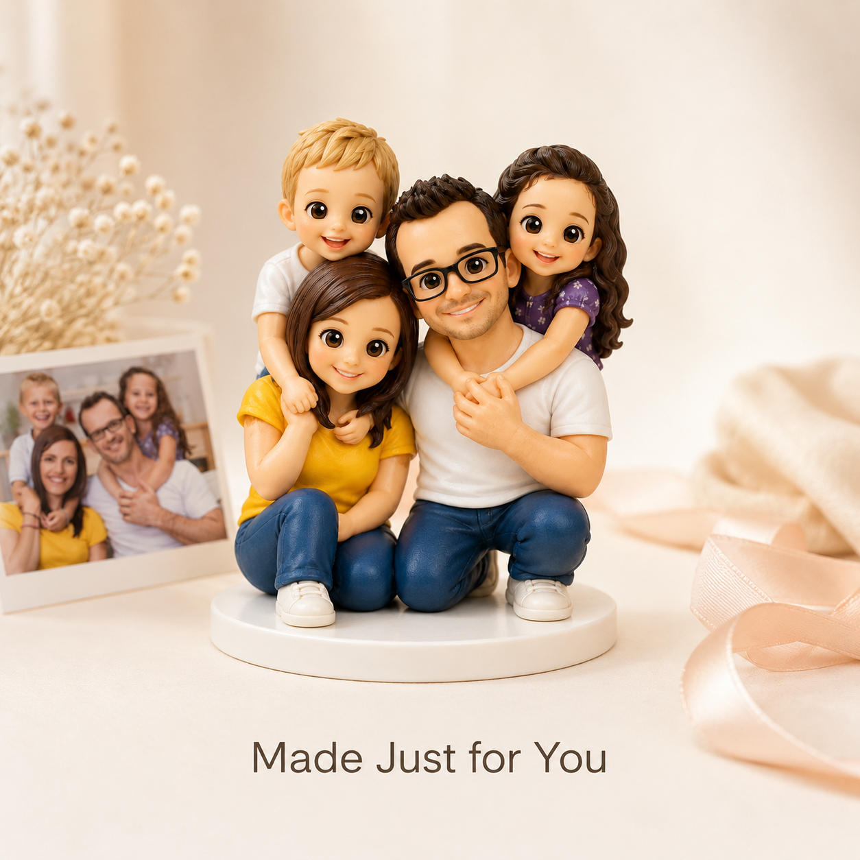 Custom 3D Printed Chibi Photo Figurine with DIY Paint Kit