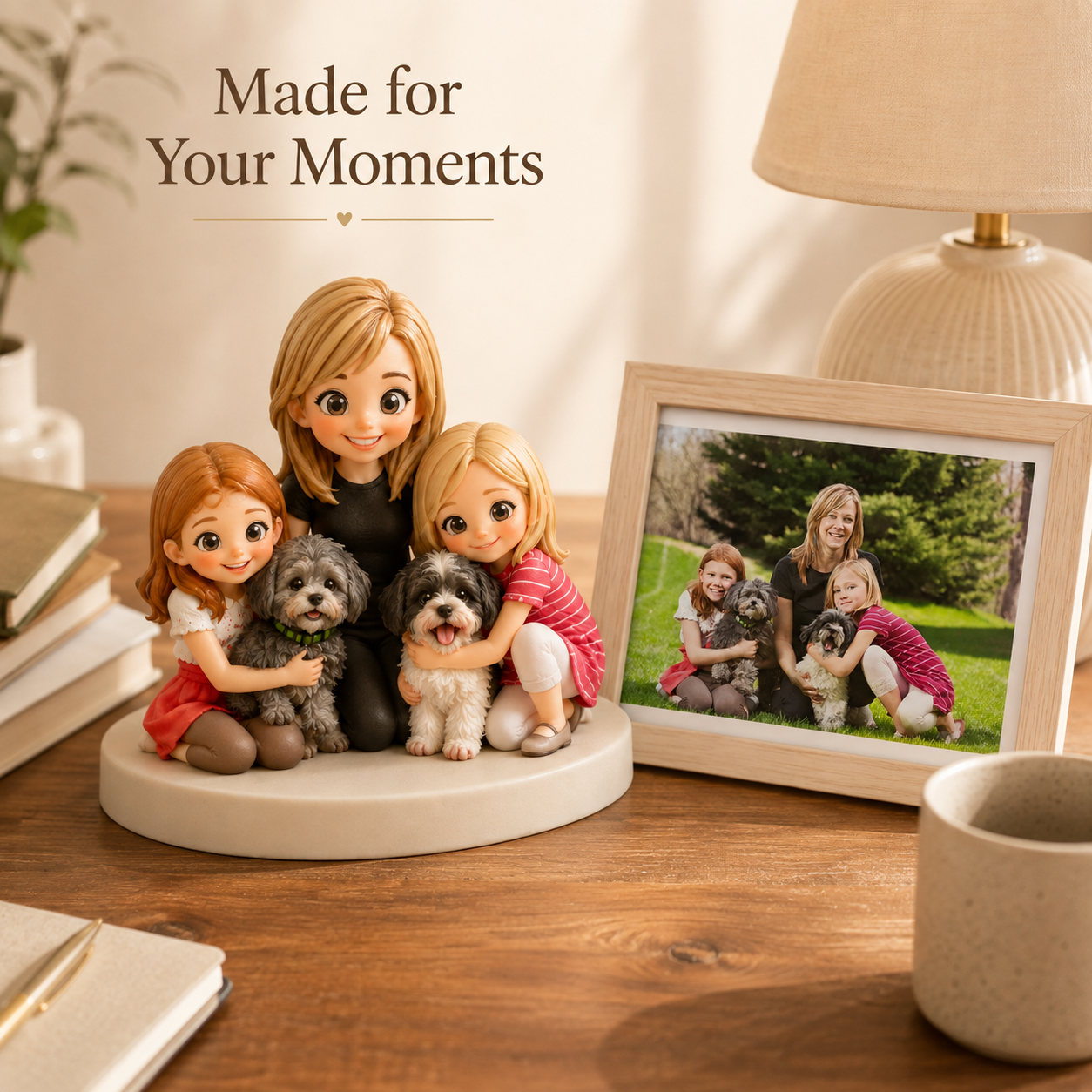 Custom 3D Chibi Figurine from Photo – Family & Pet Gift