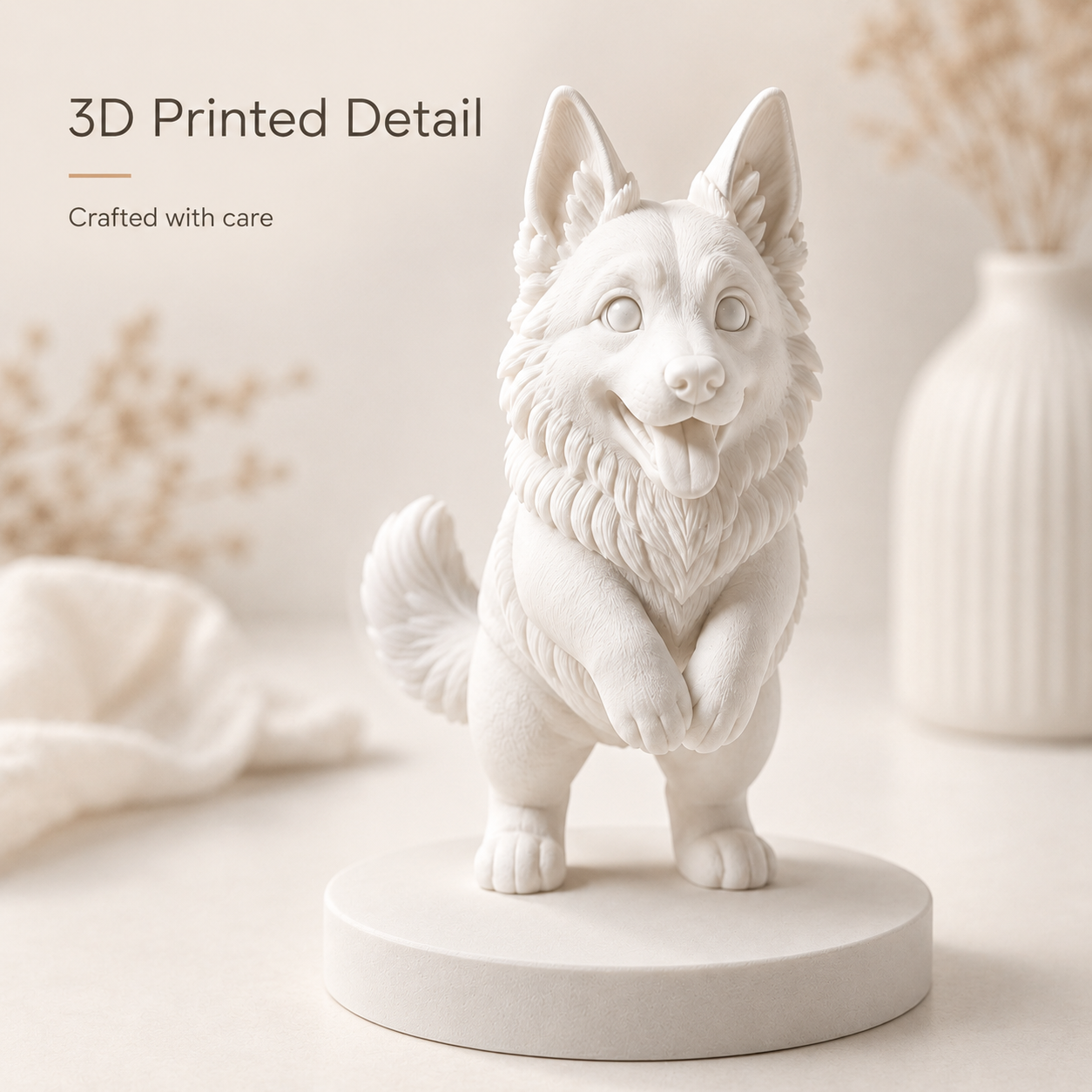 Custom 3D Printed Pet Figurine from Photo with DIY Paint Kit