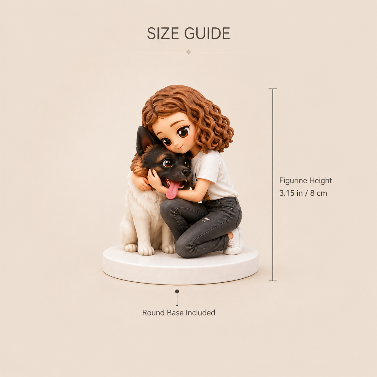 Custom Pet & Owner Chibi Figurine from Photo with DIY Paint Kit