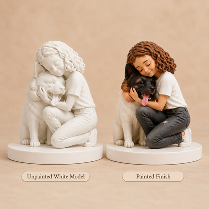 Custom Pet & Owner Chibi Figurine from Photo with DIY Paint Kit